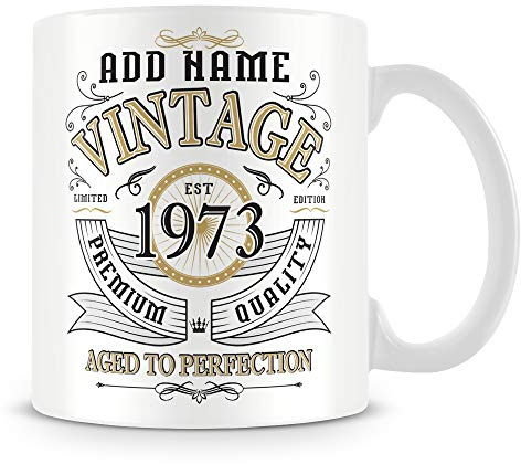 MUGGZ Vintage 1973 Aged to Perfection Mug - Personalised Gift with Name