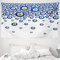 ABAKUHAUS Evil Eye Wandteppich und Tagesdecke, Lively Türkisch aus Weiches Mikrofaser Stoff Waschbar ohne Verblassen Digitaldruck, 230 x 140 cm, Blau Grün