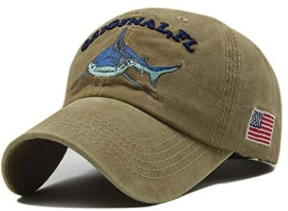 XibeiTrade Baseballkappe mit USA-Flagge, bestickt, Polo-Stil, gewaschene Baumwolle, für Damen und Herren, khaki, MEDIUM