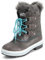 Polar Donna Mid Imbottito Termica Durevole Suola Di Gomma Impermeabile Inverno Neve Pelliccia Ecologica Stivales - Grigio Tessile/Blu - UK6/EU39 - YC0639