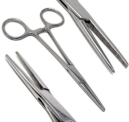 Dog Pet Ear/Nose Hair Puller Grooming Hemostat Locking Forceps Pliers, 5.5 (14cm), Straight