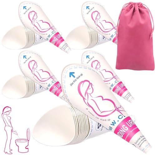 Urination Device for Women,Disposable Paper Urination Device Cup,Female Urinal, Lady Portable Urinal for Camping Travel Traffic Jam,Outdoors Activities,Pregnant Woman Outdoor Toilet Tool((50pcs)JIURUN
