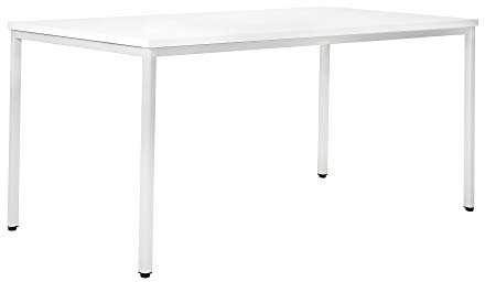 STIER Allzwecktisch 800 x 800 x 720 mm in lichtgrau mit weißer Tischplatte, sehr robust und vielseitig einsetzbar, ideal für Büro- und Geschäftsausstattung, Office Desk in unterschiedlichen Größen
