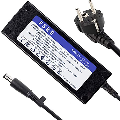 FSKE 19.5V 6.7A 130W Chargeur pour PC Portable Dell Inspiron 15 17 7559 5000 7000 XPS 15 17 L501x L502x L702x Latitude E6540 etc Ordinateur Alimentation Adaptateur,Adapter Connecteur: 7.4 * 5.0mm