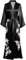 BABEYOND Kimono Robe de Nuit Femme Robe de Chambre Longue Robe de Nuit Floral Kimono Long Chemise de Nuit Kimono(Noir)