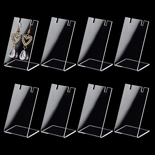 PH PandaHall 10pz Porta Orecchini a Forma di L Supporto per Orecchini in Acrilico Trasparente, Espositori per Gioielli in Plastica per Conservare Gioielli, 4.45x3.5x8.15cm