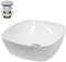 ECD Germany Vasque à Poser Lavabo Salle de Bain - Ø 405 x405 x 140 mm - en Céramique - Ovale - Blanc - avec Kit de Vidange sans Trop-Plein - Lavabo à Poser sur Meuble Salle de Bain - Design Moderne