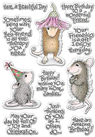 Mice Mouse Happy Birthday Phrase Clear Stamps for Card Making Scrpabooking Paper Crafts Embossing DIY Handmade Stencil Rubber Soft Silicone Gel Stamps Grußkarten Dekorationen