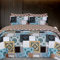 DTEX HOMES Duvet Cover Set 100% Egyptian Cotton Sateen Hotel Quality 220 Thread Count Reversible Printed Pattern Quilt Cover Set With Pillow Cases (Tribal Patchy, King)
