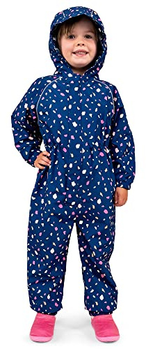 Jan & Jul Girls Rain Coverall for Kids, Waterproof Suit (Cozy-Dry: Terrazzo, Size: 5 Years)