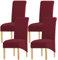 KELUINA Feste Gewebe-Ausdehnung XL-Stuhlhussen der hohen Rückseite für Esszimmer, Spandex-große Esszimmerstuhl-Schonbezüge für Hauptlebensrestaurant-Hotel (Weinrot1, Set of 4)