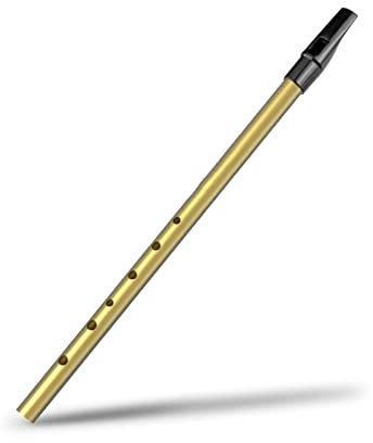 ZUZU Anfängerflöte Goldener D Schlüssel Irische Pfeife 6 Löcher Flötenpfeife Aluminiumlegierung Pfeife Flöte Windinstrument Querflöte