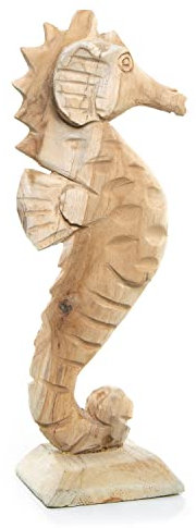 Logbuch-Verlag großes Seepferdchen aus Holz braun 38 cm Deko Figur Maritime mediterran Geschenkidee
