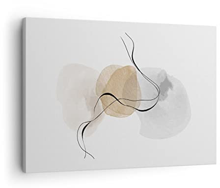 Bilder auf Leinwand Abstrakt minimalistisch Aquarell Leinwandbild 70x50cm Wandbilder Dekoration Wohnzimmer Schlafzimmer Deko Klein Wanddeko Bild Wand Kunstdruck Art Wall Decor Canvas AA70x50-4827