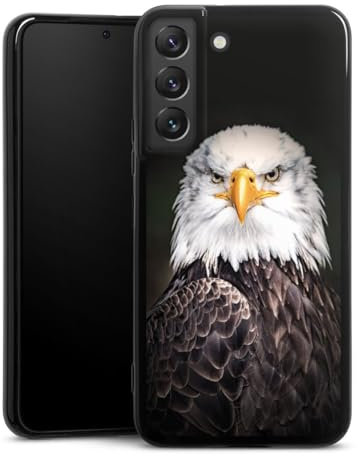 Silikon Hülle kompatibel mit Samsung Galaxy S22 Case schwarz Handyhülle Adler Vogel