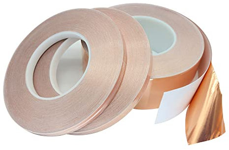 senvenelec 2 PcsNastro Lamina Rame Conduttivo - (50m × 6mm) × 2 - Schermatura Emi e Rf, Circuiti Carta, Riparazioni Elettriche, Saldatura, Artigianato - 2 Pezzi.