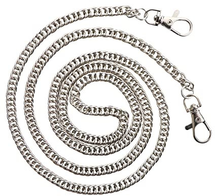 Pnakqil Handykette Ersatzkette in Silber, Ersatzkordel für alle Handys, kombinierbares Handy Necklace zum Umhängen, Gliederkette, Handykette ohne Hülle - Stylisches Band aus Metall - Silber