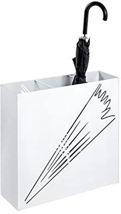 HAKU Möbel Porte parapluies Blanc, métal, Acier - Dim.: L 50 cm x H 48 cm x P 16 cm, Style: Modern
