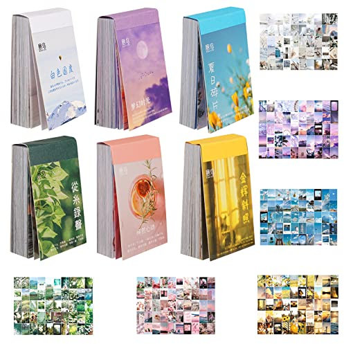 300 Pezzi Adesivi Scrapbooking, Washi Adesivi per Scrapbooking, 4*6cm Stickers Bullet Journal, Autoadesivi Sticker Aesthetic Vintage per Album Scrapbook Mestiere Agenda Calendario DIY Bullet Journal