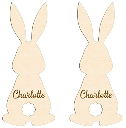 Osterhase mit Wunschname Deko Holz Acryl Hoppelhase Namen Hasen Osterdeko 15-30 cm Ostern Geschenke Familie
