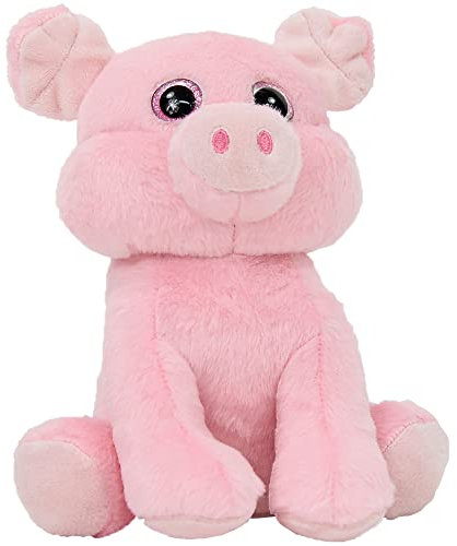 Kögler 76902 - Labertier Schwein Moritz, ca. 20 cm groß, nachsprechende Plüschfigur mit Wiedergabefunktion, plappert alles witzig nach und bewegt sich