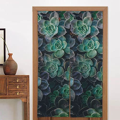 BONDIJ Rideaux de porte de style japonais - 2 panneaux - Occultants - Vert