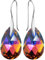 Pear Damen Hakenverschluß Hänge Ohrringe Echtes Silber 925 mit Marken Kristalle Zirkonia - Schmuck Echt Silberne Hängende Ohrhanger für Frauen und Mädchen - Hängeohrringe Ideal Geschenk (Volcano)