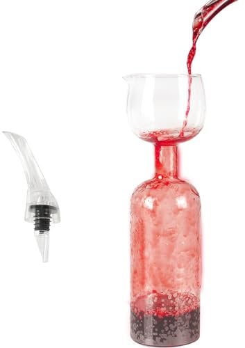Wine Decanter Set,Birthday Gifts Red Wine Carafe,Wine Aerator Double decanting,670mL 100% Hand Blown Lead-Free Crystal Glass Wine Gift, Wine Accessories