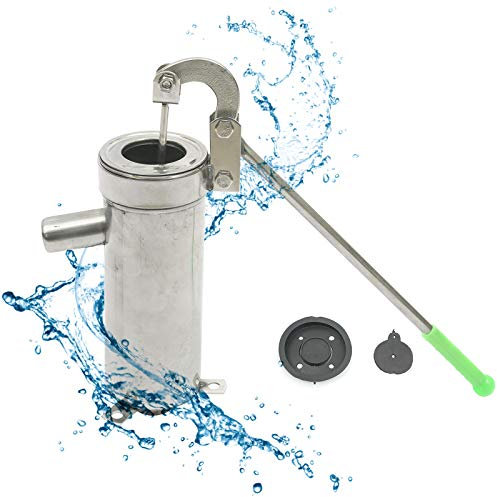 Haushaltswasserpumpe aus rostfreiem Stahl Schwengelpumpe Schüttelwasselpumpe Handpressepumpe Manuelle Tiefwasselpumpe Wasserpumpe Grundwasselpumpe Handpumpe 10m Wasser für Gartenhof