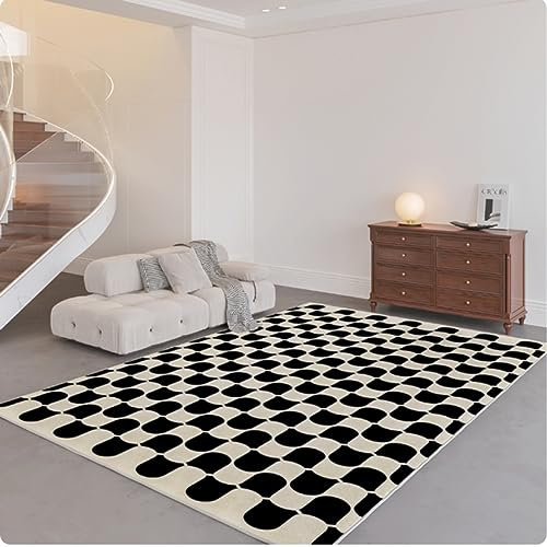 UNOMAK Couleur Damier Tapis À Carreaux Salon Décoration Grands Tapis pour Chambre Décor Tapis Lavable Tapis pour La Maison 140X200CM