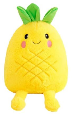 Regenbogen Ananas Kuscheltier, 35cm Ananas Plüsch Kissen, Nette Ananas Plüschtier Puppe Gefüllte Plüsch Ananas Softpuppe Stofftier Obst Puppe Spielzeug für Kinder Weihnachtsgeburtstag Geschenke