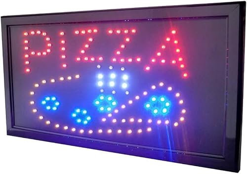 Leuchtschild Werbetafel LED mit Schriftzug Pizza 48 x 25 x 2 cm