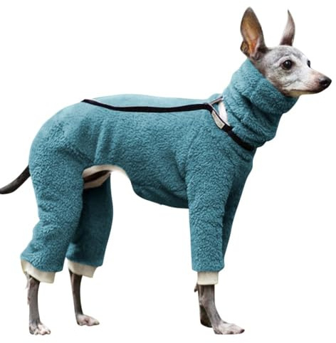 VOODUE hundemantel Italienischer Windhund-Kapuzenpullover, warme Winter-Fleecejacke, hoher Kragen, Whippet-Kleidung, Hunde-Winterkleidung (Color : Braun, Size : XL)