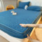 JIALIANG Warme Spannbettlaken 120x220cm+25cm Blau bettlaken gesteppt Boxspringbett Topper Flauschige Warme Samt Boxspringbett Spannbetttuch Leintuch Cashmere Touch