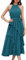 Damen Lange Abendkleid Neckholder Elegant Cocktailkleid A-Linie Rüschen Maxikleid Abschlussball Ballkleid mit Gürtel Blau L