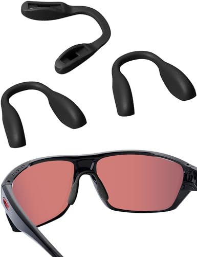 Acefrog Upgraded 3 Paar Nasenpads für Oakley Split Shot OO9416, Crossrange OO9371, Targetline OO9397 OO9398 Sonnenbrille, Push-In Nasenstück Ersatz, Anti-Rutsch-Nasenpolster, Schwarz