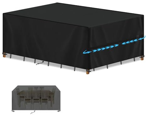 SIMPHAUS Gartenmöbel Abdeckung Wasserdicht 220x100x75cm, 420D Oxford Gewebe Abdeckplane Gartenmöbel Schutzhülle für Gartentisch, Sofas, Balkonmöbel, Rattanmöbel, Anti-UV Loungemöbel Abdeckung