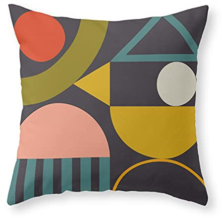 Kissenbezüge, Bauhaus-Geometrie-Zusammenfassung Aus Der Mitte des Jahrhunderts Resistent Kissen Fall Premium Kissenbezug Throw Kissenbezüge Für Cafe Weihnachten Patio 45X45Cm