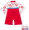 YOOCHUENG Body Neonato Tuta Kimono con Pagliaccetto Manica Lunga Kimono Giapponese per Neonati Cotone per Bambini Salopette per Bambine con 2 Paia di Calzini,Rosso,80(Adatto a 12-18M)