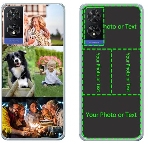 CAXKJE Trasparente Personalizzata Custodia per TCL 50 5G,con la Tua Foto,Immagine o Scritta Cover,Silicone Case Antiurto Bumper,per 50 5G Cover Personalizzata -4P