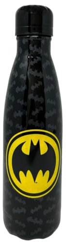 CARTOON Bouteille isotherme en acier inoxydable avec bouchon dévissable, bouteille isotherme en acier inoxydable pour enfants garçons, 500 ml (Batman, noir)