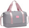 COOLIFE Kabinentasche Groß Reisetasche Sporttasche 45x36x20 EasyJet Underseat Handgepäck Overnight Weekend Handgepäck für Damen Wasserfest Handtasche für Sport & Reisen (Grau/Rosa, 25L(45x36x20cm))
