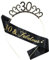 MIOSJI Schärpe und Krone zum 30. Geburtstag, Kristall-Tiara für Frauen, Schwarz / Gold