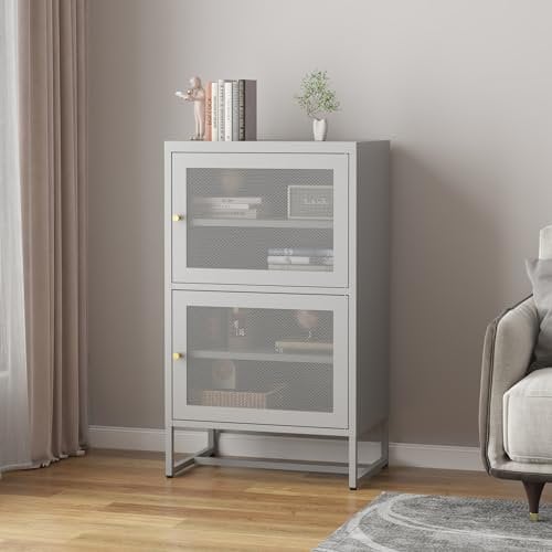 [en.casa] Aktenschrank Sund Metallschrank mit 2 Türen Büroschrank 102 x 60 x 40 cm Mehrzweckschrank Stahl Grau