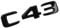 ALMVIS 3D ABS Chrom Schwarz C 43 Logo C43 Emblem Buchstaben Kofferraum Abzeichen Aufkleber Passend for Mercedes Benz C43 AMG W204 W205 Aufkleber Zubehör Auto-Logo-Aufkleber(Glossy Black)