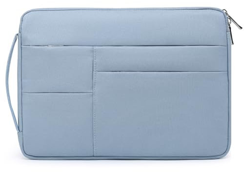HYZUO 13.3-14 Inch Laptop Sleeve Bag for MacBook Pro 14, MacBook Air/Pro 13, 13.8/13.5 Surface Laptop/Book, Portable NoteBook Case for 13 HP Dell Lenovo ThinkPad Asus Acer Samsung, Pale Blue