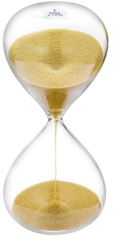 SuLiao Sanduhr 3 Minuten Groß - Gold Hourglass Sand Time, Glas Sandglas für Kinder, Klassenzimmer, Zuhause, Schreibtisch, Bürodekoration