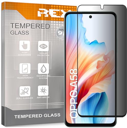 REY Protector de Pantalla Antiespía para OPPO A58 4G, Cristal Vidrio Templado Premium
