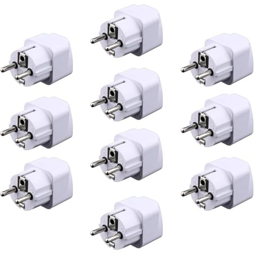 Jembe - Universal UK US to EU Plug AC Power Outlet Charger Adapter Converter European Standard Plug Travel Plug (10)