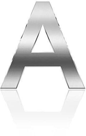 Lotsdonxia Self-Adhesive 3D Silver Alphanumeric (A-F) for Addressing House, Apartment, Hotel, and Street Room Doors as Mailbox Stickers-A